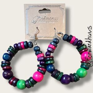 Bundle Sale 3 for $15 | Princess Accessories Colorful Hoop Earrings – Mixed Bead